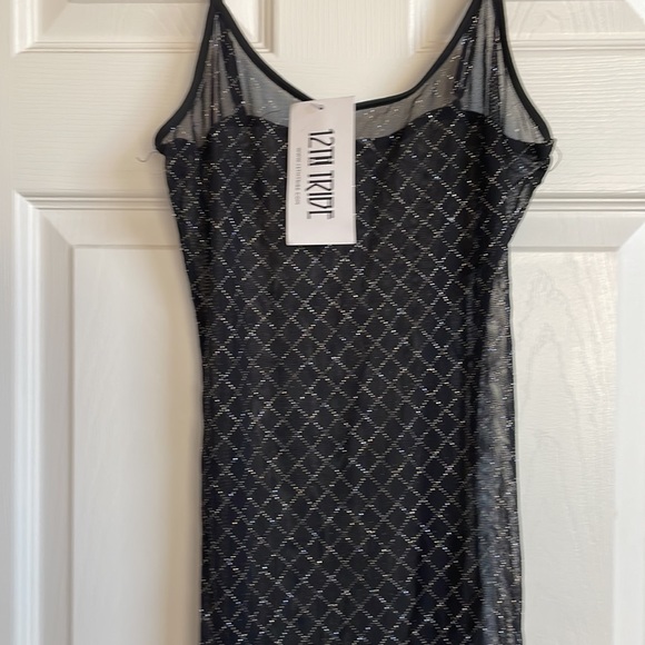 12th Tribe Dresses & Skirts - NWT Naomi Black Fringe Festival Mini Dress with Silver Rhinestone Embellishment